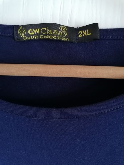 GW classy Ladies T Shirt Size 2xl navy blue long sleeves ideal for Layering - Picture 2 of 3